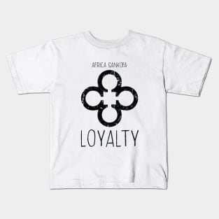 Africa Sankofa Adinkra Symbol "Loyalty" Black Colour. Kids T-Shirt